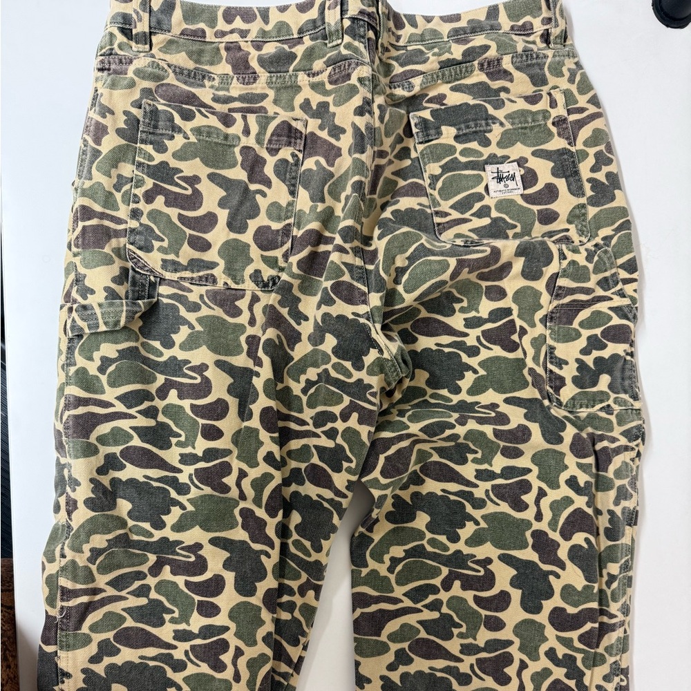 Stussy duck camo yellow green brown size 38